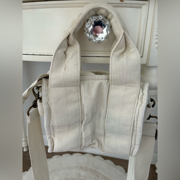 BDG Cream Mini Corduroy Tote/Bag - Picture 2 of 4